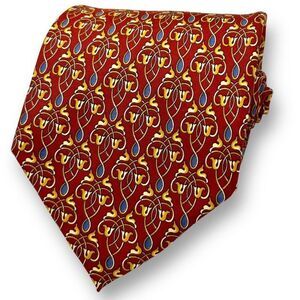 MARZOCCO FIRENZE EUC Mens Vintage Multicolor Abstract Geometric 100% Silk Tie